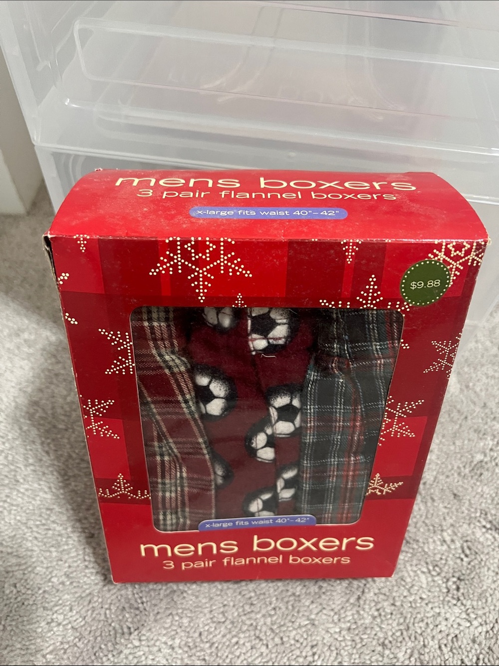 Target Mens Boxers 3-Pack - Red, Dark Gray, Red Plaid
